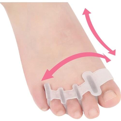 1Pair Hot Toe Separator 4 Hole Hallux Valgus Pedicure Ortopedia Toe Stretcher Finger Toe Protector Foot Care Corrector For Toes