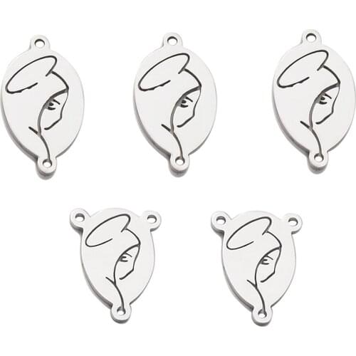 3pcs Stainless Steel Connector Charms DIY For Necklace Bracelet Jewelry Making Accessory Finding Dropship Hypoallergenic