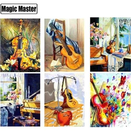 5D DIY Diamond Painting Scenic Violin Diamond Embroidery Gift Home Furnishing decoration