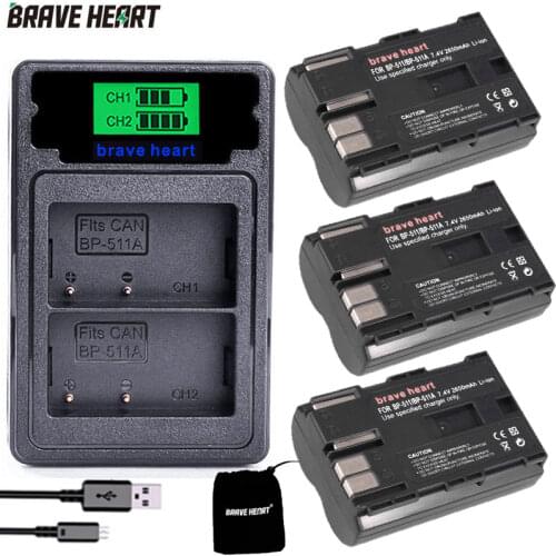 Batterie BP-511A BP 511 511A BP511 BP-511 Battery For Canon 300D 10D 20D 30D 40D 50D PowerShot G1 G2 G3 G5 G6 90 90IS camera