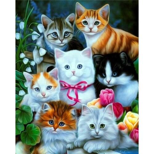 Love.Thanks Animal Diamond Painting Cat 5D Diamond Painting Full Drill Cross Stitch Diamond Paiting Full Drill