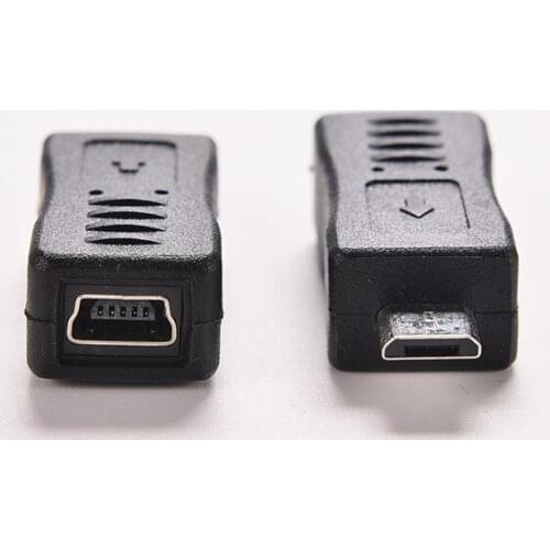 Black Micro / Mini USB male to Mini / Micro USB feMale Adapter Charger Connector Converter Adaptor