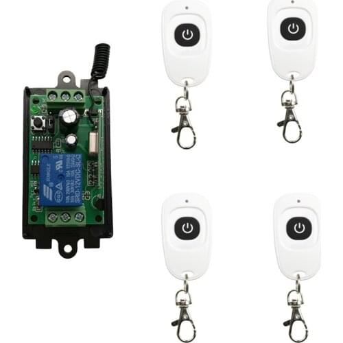 DC 9V 12V 24V 1 CH 1CH RF Wireless Remote Control Switch System,Transmitter + Receiver With One Button,315 / 433 MHz