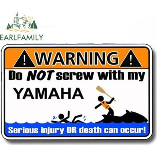 EARLFAMILY 13cm x 8.2cm Warning Sticker Decal SHO FZS FX VX Waverunner Jet Ski Wave Runner Water Lake Car Assessoires