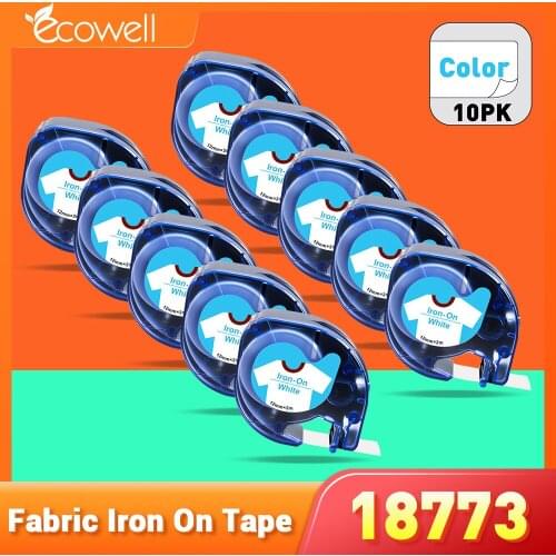 Ecowell 10PCS Compatible for Dymo LT 18773 18775 18772 Fabric Iron on Label use for Clthoes for Dymo Letratag label maker 100H