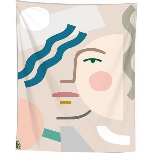 Abstract tapestry small tissu mural boho style home decor tenture murale wall blanket tapisserie