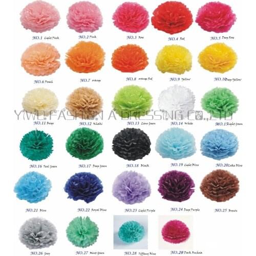Hot Sale 22pcs/lot 4" 8" (10cm, 20cm) Mixed Handmade 29 colors Wedding Paper Flowers Ball Pom Poms For Wedding & Home Decoration