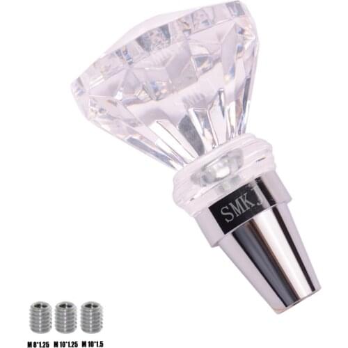 SMKJ Crystal Diamond Shape Gear Stick Shift Shifter Knob Lever Cover Universal Fit for Car Manual Transmission and Automatic Tra