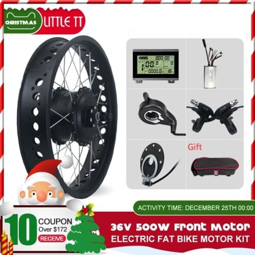 Electric snow bicycle Conversion Kit 20/26 inch 36V500W front Fat bike motor wheel 4 color for Fat Bike Electric Wheel