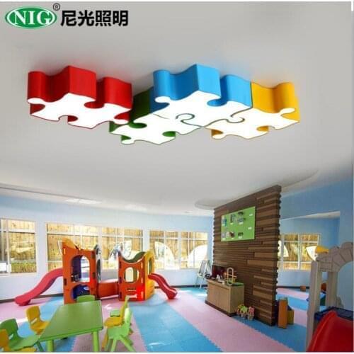 Lego building blocks childrens room ceiling led boys and girls creative early childhood kindergarten playground childrens para