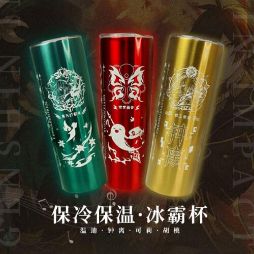Game Genshin Impact Stainless Steel Tumbler with Straw Creative Cold Tea Water Cups Cool Drinkware Large Capacity