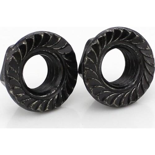 M3 M4 M5 M6 M8 M10 M12 Black Zinc Hexagonal Flange Nut / Flower Nut / Anti-skid Anti-loose