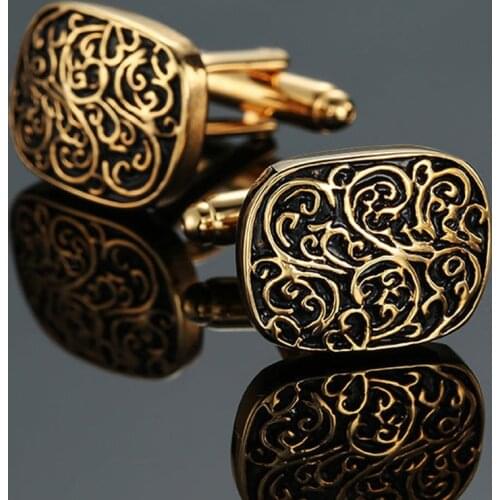 Metal carved flower Cufflinks brand new fashion jewelry oval Cufflinks mens business shirt suit pin badge button gifts