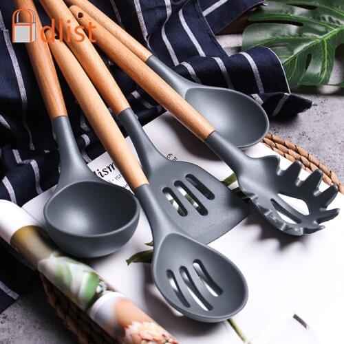 Multifunction Cookware silicone spatula stainless Kitchen Utensil Ladle Turner Cooking Tools Utensil Kitchenware Accessories