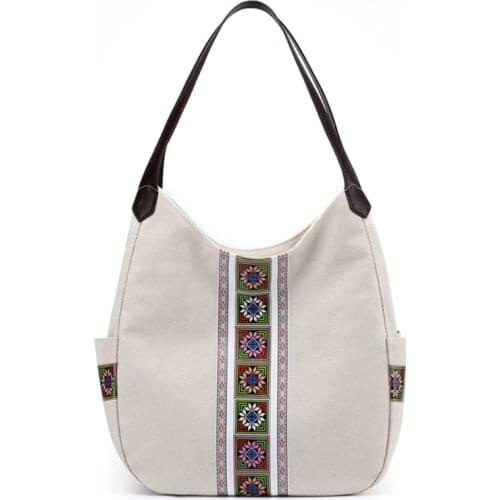 M68C Fashion Women Handbag Canvas Shoulder Bag Printed Tote Casual Clutch Bag Lightweight Large Capacity Handle Bags