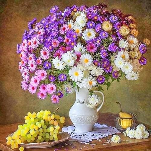 Flower still life grapes Needlework Cross stitch set 14CT Unprinted Embroidery kits Arts Cross-Stitching,DIY Handmade home Decor
