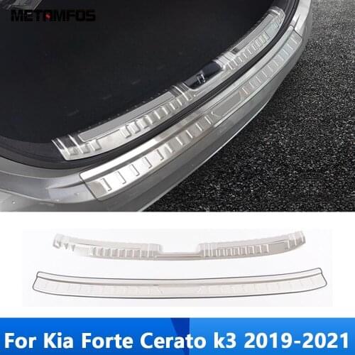 For Kia Forte Cerato k3 2019 2020 2021 Rear Bumper Foot Plate Tail Door Sill Scuff Guard Sticker Protector Accessories Styling