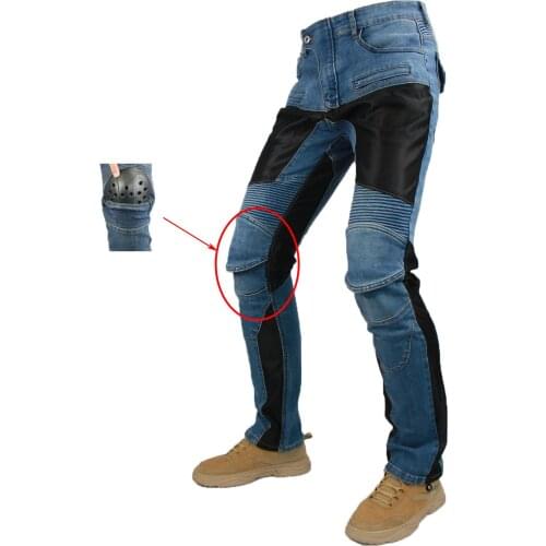 2021 New PK719 Motorcycle Pants Four Seasons Outdoor Breathable Elastic Slim Motorcycle Riding Jeans Protective Gear Protection