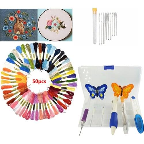 Hoops Needle Threads Set Circles DIY Art Craft Eco-friendly Cross Stitch DIY Embroidery Cross Stitch Craft Sewing Tool