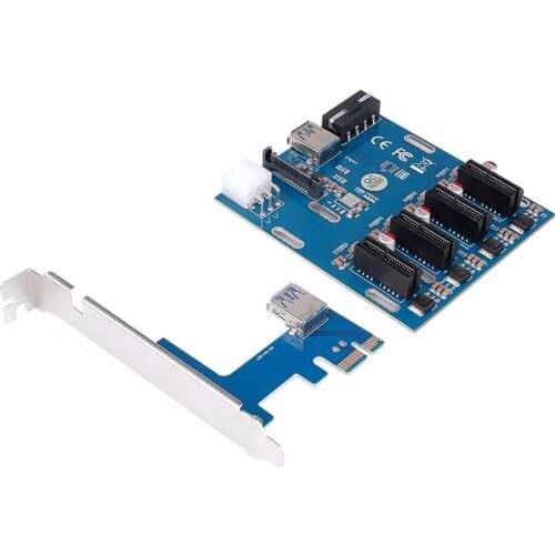 PCI-E to four PCIE expansion cards Supported operating systems: Linux / XP / Windows 7/8 / 8.1 / 10 PCIE 3.0