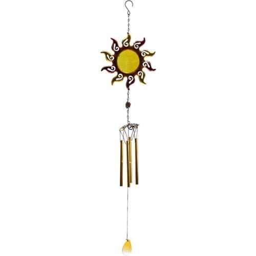 Sun Wind Chimes Wrought Iron Hollow Crystal Pendant Wind Chimes Pipe Bells Garden Balcony Ornaments Music Wind Chimes