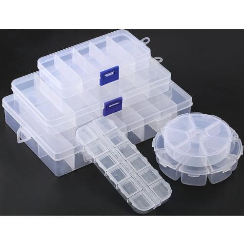 12 sizes Plastic Storage Jewelry Box Compartment Adjustable Container earring box jewelry rectangle Box Case for Jewelry display