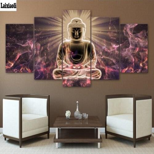Religious diamond painting cross stitch mosaic abstract buddha Buddhism full diamond embroidery square rhinestone mosaic 5pcs