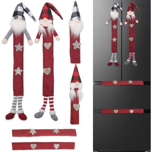 Christmas Refrigerator Handle Cover Cloth Door Handle Cover Kitchen Fridge Appliances Glove Protector Door Knob Protector