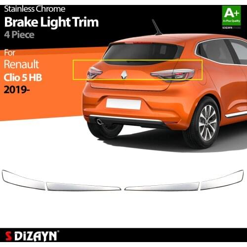 For Renault Clio 5 Chrome Brake Light Trim Stainless Steel 4 Pcs. Exterior Car Accessories Parts Auto Products