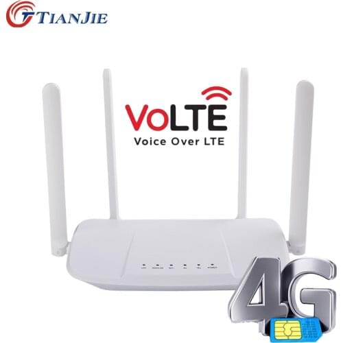 TIANJIE 4G Wifi Router Modem Hotspot 300Mbps RJ45 RJ11 DDNS VoLTE WAN LAN IMEI Modify Broadband LTE VPN NAT Sim Card Wireless
