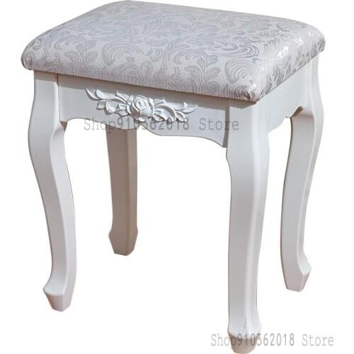 European Style Dressing Stool Simple Modern Makeup Stool French Manicure Stool Home Stool Bedroom Shoe Changing Stool Chair Whit