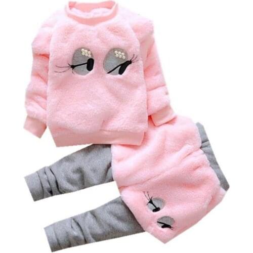 Spring Autumn Fashion New Kids Cartoon Clothes Girls Boys Baby Thicken Jacket Pants 2Pcs/Sets Children Casual Cotton Tracksuit