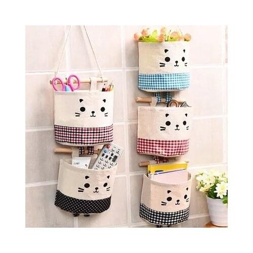 High Quality Storage Bag Wall Mounted Hanging Behind Door Stackable Cartoon Pattern Home Arrange Tools