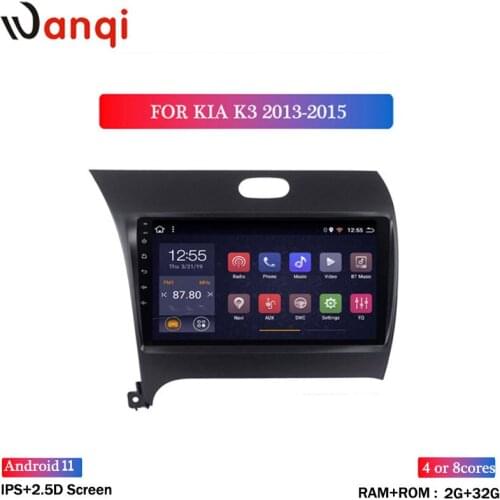 Wanqi IPS 2.5D 9 inch Android 8.1 CAR GPS Navigation Radio For Kia K3 2013-2015 Car DVD Player with WiFi Support SWC Bluetooth