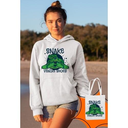 Angemiel Wear Snake Venom Shoes White Women 'S Hooded Sweatshirt Bags Kombin