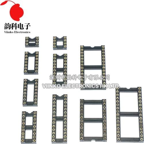 10PCS Round Hole IC socket Connector DIP 6 8 14 16 18 20 24 28 40 pin Sockets DIP6 DIP8 DIP14 DIP16 DIP18 DIP20 DIP28 DIP40 pins