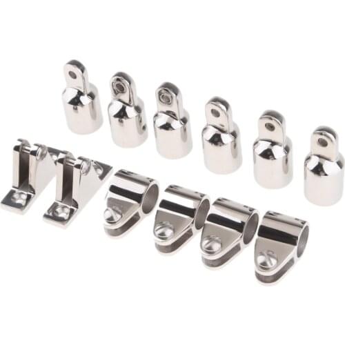12pcs/Set Bimini Top Eye End Top Cap Jaw Slide Marine Boat Hardware Fitting Stainless Steel