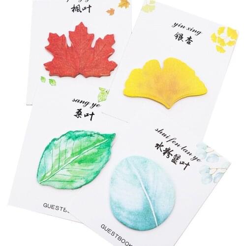 20Pack wholesale Note Pad Sticky MemoYellow ginkgo leaves Gradient Decal School Office Supply Diary Scrapbooking Stationery Past