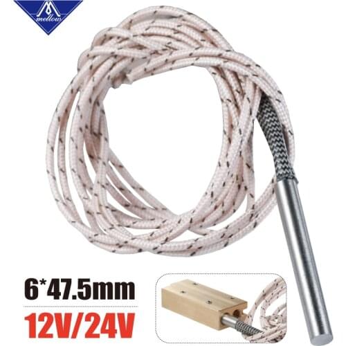 Mellow 3D Printer Super Volcano Heat Block Hotend 6*47.5MM 80W Heater Cartridge For Ender 3 Artillery Sidewinder X1 Bmg Extruder