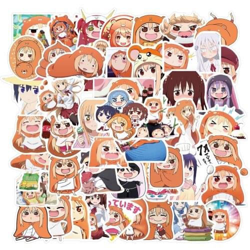 50PCS Anime Himouto Umaru-Chan Stickers Pack Cute Cartoon Girl Sticker Waterproof To DIY Guitar Stationery Water Bottle Notebook