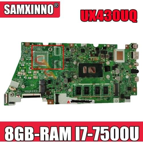 Akemy UX430UQ Laptop motherboard for ASUS ZenBook UX430UA UX430UQK UX430UN UX430U original mainboard 8GB-RAM I7-7500U GM