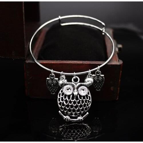 ALX 009 new European style of ancient svalloy owl bangle bracelet pendant jewelry factory direct foreign trade