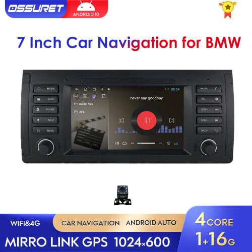 Android 10 For BMW 5/7 Series E39 E53 M5 E38 Quad Core Car Multimedia Radio Stereo Player GPS Navigation Bluetooth 16G ROM Wifi