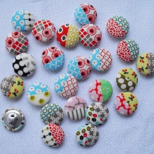 Free shipping 50pcs/lot 2cm fabric cover buttons made by hand diy series cloth covered buttons component with shank 20mm k11