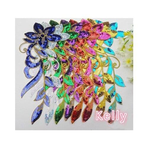 Free shipping Sequin dress costume ethnic embroidery cloth patch applique 6pcs/lot