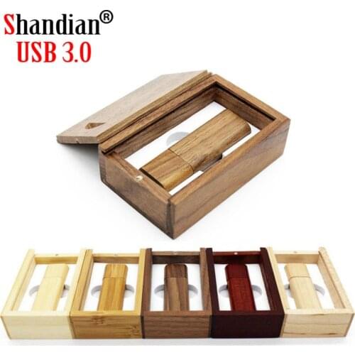 SHANDIAN USB 3.0 Wooden bamboo USB flash drive pen driver wood chips pendrive 4GB 16GB 32GB 64GB USB creativo free custom logo