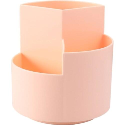 Practical Flexible Stationery Organizer Holder 360 Rotatable Table Pen Holder Stationery Holder 3 Separate Compartments