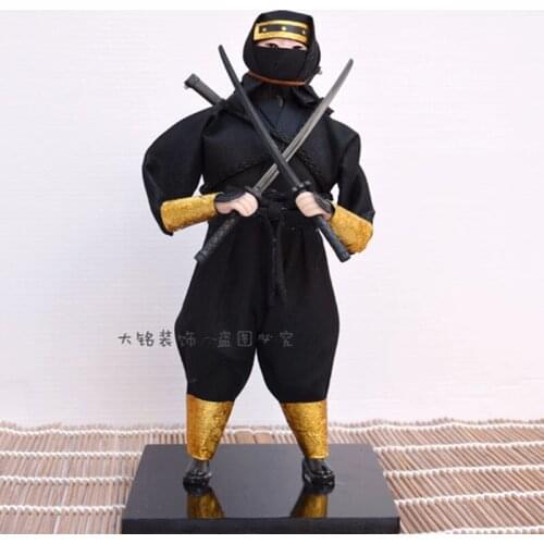 Hand Made Ninja with Katana Figurines Vintage Samurai with Sword Katana Japanese Style Decoration Home Decoration Gifts Crafts
