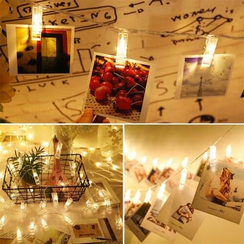 1.2M Photo Clips String Light Battery Operated Fairy Lights for Hanging Photos Pictures Cards Memos for Birthday Xmas Bedroom