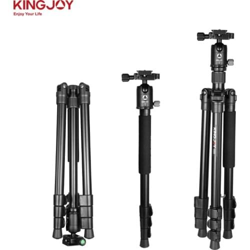 KINGJOY G555 Aluminum Tripod Flexible Tripods Monopod Camera Stand With G0 Ball Head 4 Section DHL Free Shipping